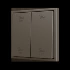 ZENNIO - ZS70. Soft Doppeltaster für 4 Binäreingänge 70x70mm-Mokka-Custom Design
