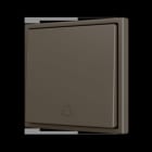 ZENNIO - ZS70. Soft Einfachtaster für 1 Binäreingang 70x70mm-Klingel-Symbol-Mokka