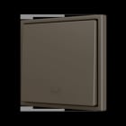 ZENNIO - ZS70. Soft Einfachtaster für 1 Binäreingang 70x70mm-Licht-Symbol-Mokka