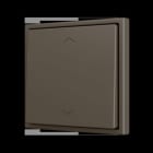 ZENNIO - ZS70. Soft Einfachtaster für 2 Binäreingänge 70x70mm-Jalousie-Symbol-Mokka