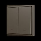 ZENNIO - ZS70. Soft Doppeltaster für 2 Binäreingänge 70x70mm-Jalousie-Symbol-Mokka
