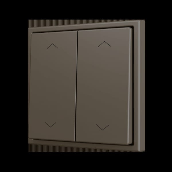 ZENNIO - ZS70. Soft Doppeltaster für 4 Binäreingänge 70x70mm-Jalousie-Symbol-Mokka
