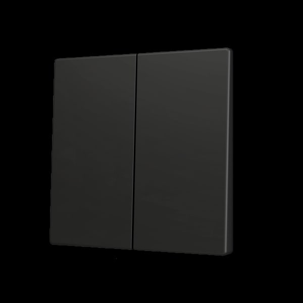 ZENNIO - ZS70. Tasterabdeckung f. Soft KNX Doppeltaster 70x70mm. Schwarz