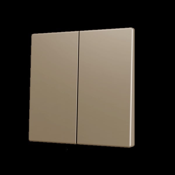 ZENNIO - ZS70. Tasterabdeckung f. Soft KNX Doppeltaster 70x70mm. Champagne