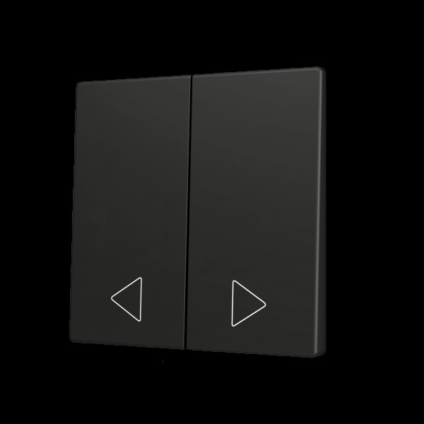 ZENNIO - ZS70. Tasterabdeckung f. Soft KNX Doppeltaster 70x70mm. Schwarz