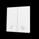 ZENNIO - ZS70. Tasterabdeckung f. Soft KNX Doppeltaster 70x70mm. Mattweiß