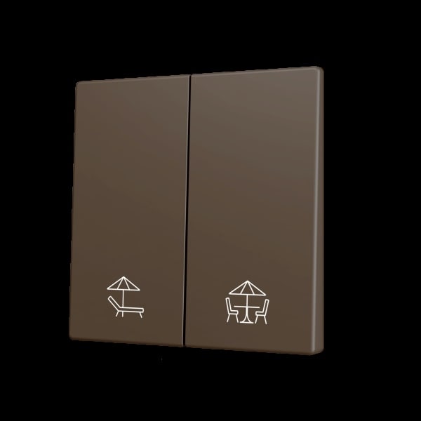 ZENNIO - ZS70. Tasterabdeckung f. Soft KNX Doppeltaster 70x70mm. Mokka