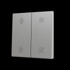 ZENNIO - ZS70. Tasterabdeckung f. Soft KNX Doppeltaster 70x70mm. Silber