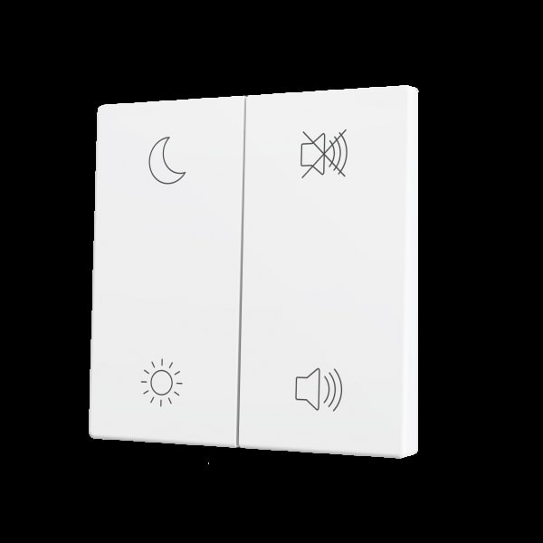 ZENNIO - ZS70. Tasterabdeckung f. Soft KNX Doppeltaster 70x70mm. Mattweiß