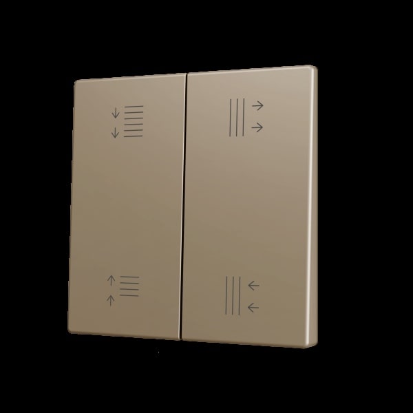ZENNIO - ZS70. Tasterabdeckung f. Soft KNX Doppeltaster 70x70mm. Champagne