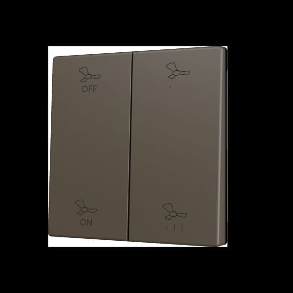 ZENNIO - ZS70. Tasterabdeckung f. Soft KNX Doppeltaster 70x70mm. Mokka