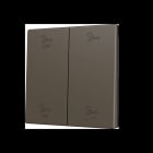 ZENNIO - ZS70. Tasterabdeckung f. Soft KNX Doppeltaster 70x70mm. Mokka