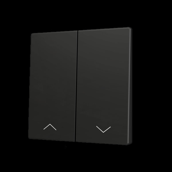 ZENNIO - ZS70. Tasterabdeckung f. Soft KNX Doppeltaster 70x70mm. Jalousie-Schwarz