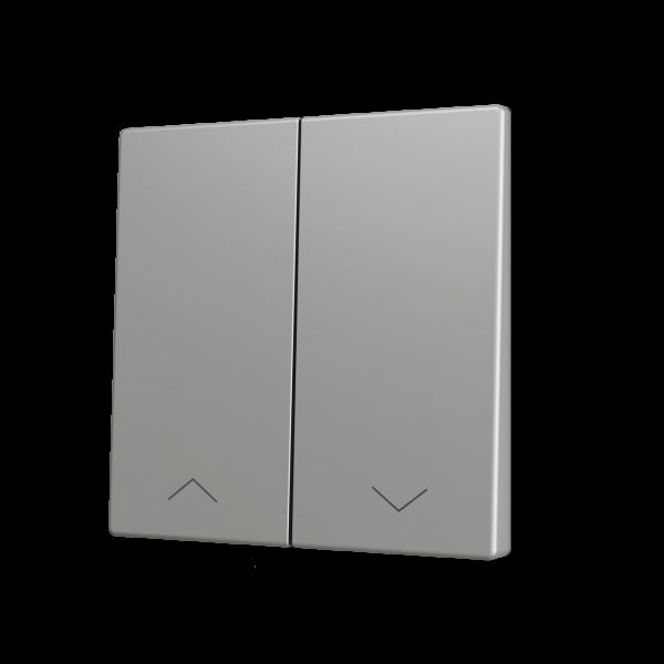 ZENNIO - ZS70. Tasterabdeckung f. Soft KNX Doppeltaster 70x70mm. Jalousie-Silber