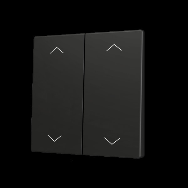 ZENNIO - ZS70. Tasterabdeckung f. Soft KNX Doppeltaster 70x70mm. Jalousie-Schwarz