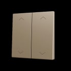 ZENNIO - ZS70. Tasterabdeckung f. Soft KNX Doppeltaster 70x70mm. Jalousie-Champagne