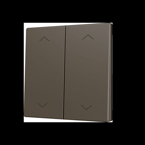 ZENNIO - ZS70. Tasterabdeckung f. Soft KNX Doppeltaster 70x70mm. Jalousie-Mokka