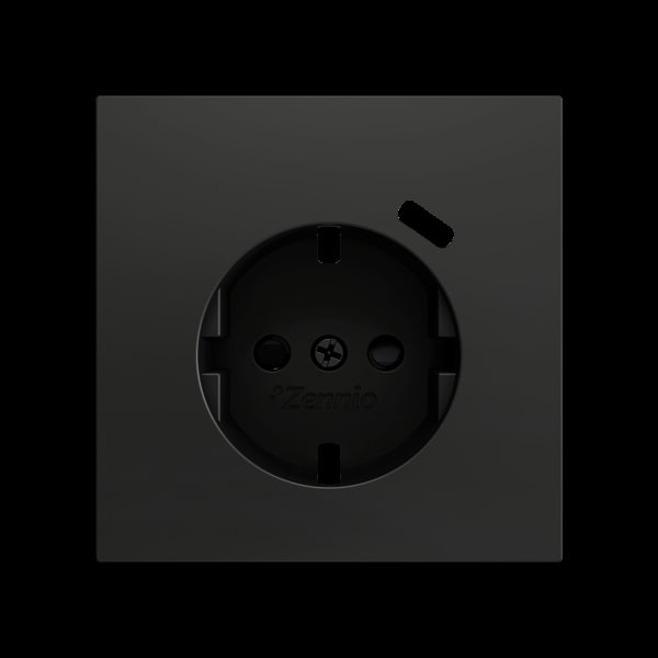 ZENNIO - ZS70. Schuko-Steckdosenabdeckung mit USB C 70x70mm-Schwarz