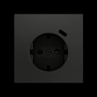 ZENNIO - ZS70. Schuko-Steckdosenabdeckung mit USB C 70x70mm-Schwarz