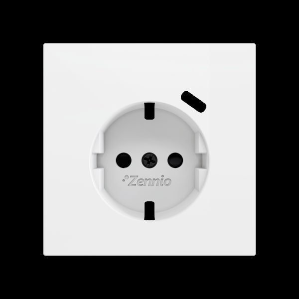 ZENNIO - ZS70. Schuko-Steckdosenabdeckung mit USB C 70x70mm-Mattweiß