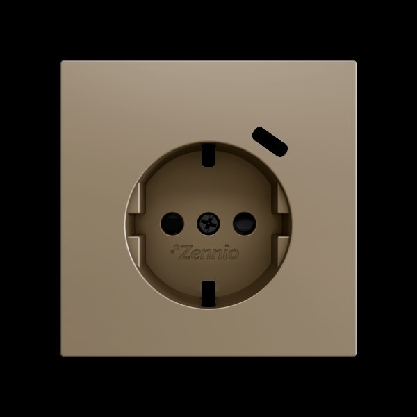 ZENNIO - ZS70. Schuko-Steckdosenabdeckung mit USB C 70x70mm-Champagne