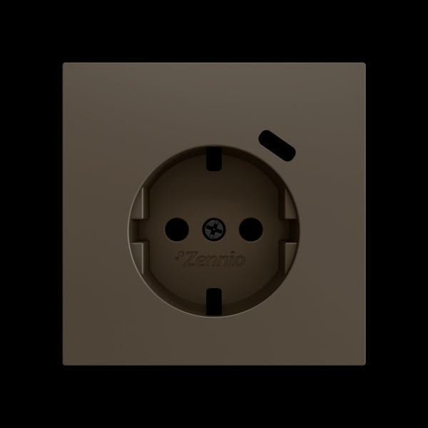 ZENNIO - ZS70. Schuko-Steckdosenabdeckung mit USB C 70x70mm-Mokka