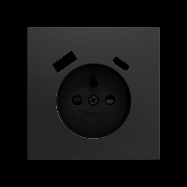 ZENNIO - ZS70. Französische Steckdosenabdeckung mit USB C und A 70x70mm-Schwarz