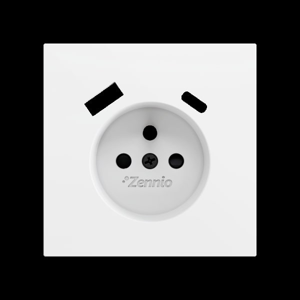 ZENNIO - ZS70. Französische Steckdosenabdeckung mit USB C und A 70x70mm-Mattweiß