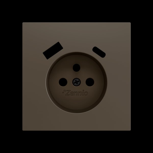 ZENNIO - ZS70. Französische Steckdosenabdeckung mit USB C und A 70x70mm-Mokka