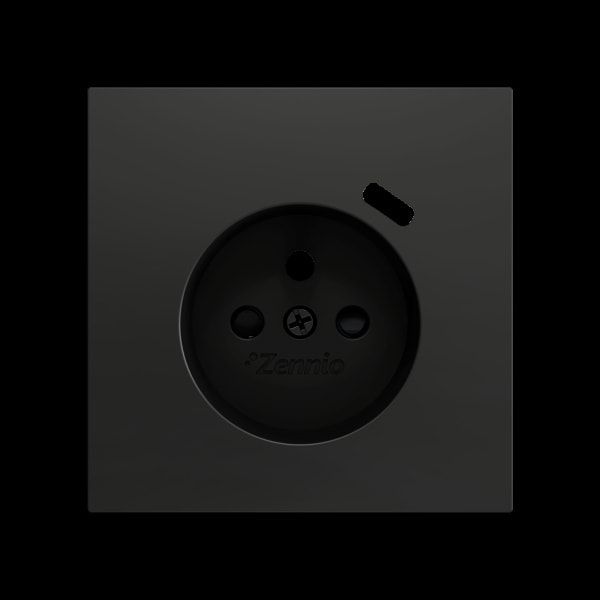 ZENNIO - ZS70. Französische Steckdosenabdeckung mit USB C 70x70mm-Schwarz