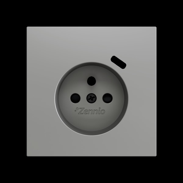 ZENNIO - ZS70. Französische Steckdosenabdeckung mit USB C 70x70mm-Silber
