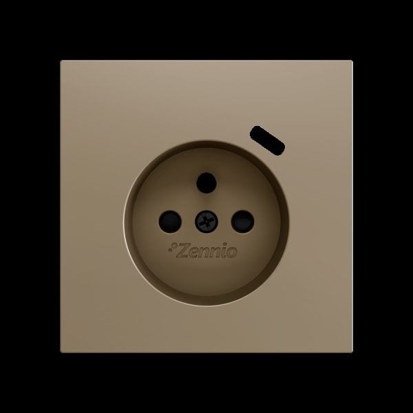 ZENNIO - ZS70. Französische Steckdosenabdeckung mit USB C 70x70mm-Champagne