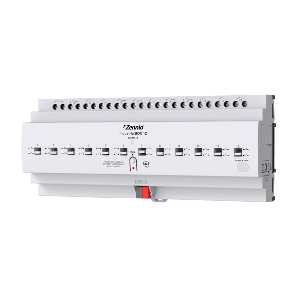 ZENNIO - IndustrialBOX 12. Industrieaktor mit 12 Ausgängen (20 A-200 µF)