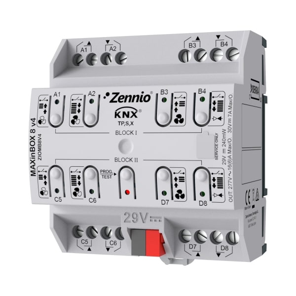 ZENNIO - MAXinBOX 8 v4. KNX Multifunktionsaktor mit KNX Secure-8 Ausgänge 16 A