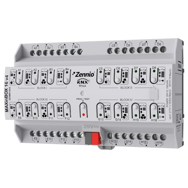 ZENNIO - MAXinBOX 16 v4. KNX Multifunktionsaktor mit KNX Secure-16 Ausgänge 16 A