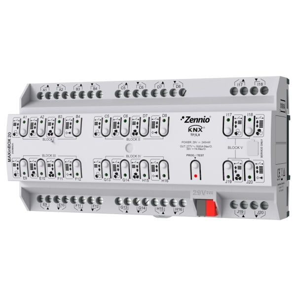 ZENNIO - MAXinBOX 20. KNX Multifunktionsaktor mit KNX Secure-20 Ausgänge 16 A