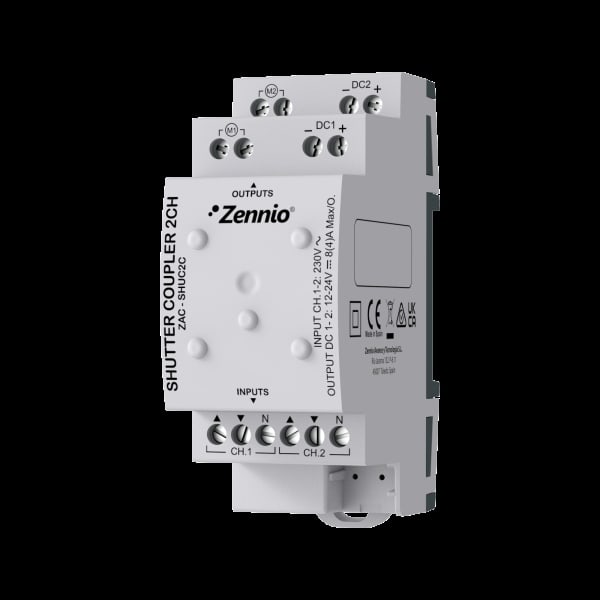 ZENNIO - AC/DC Jalousie-Koppler für bis zu zwei Kanäle