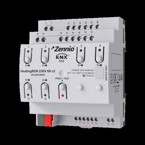 ZENNIO - HeatingBOX 230V 6X v2. Heizungsaktor