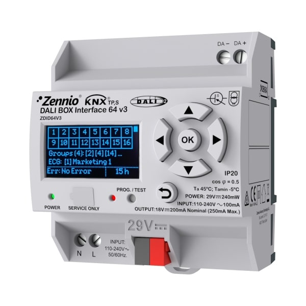 ZENNIO - DALI BOX Interface 64 X2. KNX-DALI Interface
