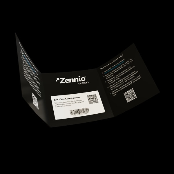 ZENNIO - ZenVoice. Sprachsteuerungslizenz für Z50, Z70, Z100, RemoteBOX & ZennIoT. Lizenz