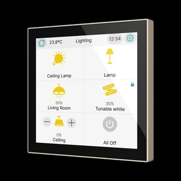 ZENNIO - CX40. KNX kapazitives Touchpanel mit 4'' - Champagne