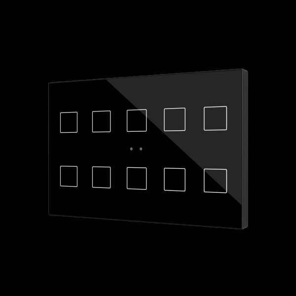 ZENNIO - Flat XL X10. Kapazitiver Taster - 10 buttons - Schwarz