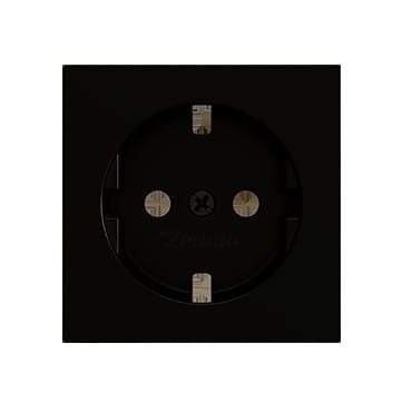 ZENNIO - ZS55. Schuko-Steckdosenabdeckung ohne Schrauben 55x55 mm - Schwarz