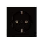 ZENNIO - ZS55. Schuko-Steckdosenabdeckung ohne Schrauben 55x55 mm - Schwarz
