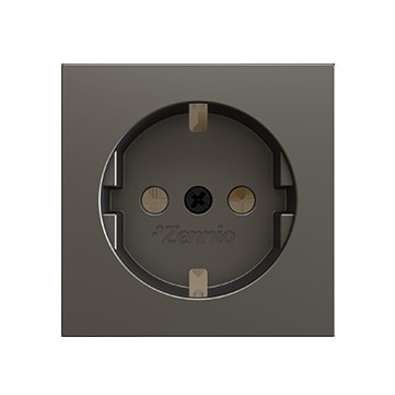 ZENNIO - ZS55. Schuko-Steckdosenabdeckung ohne Schrauben 55x55 mm - Silber