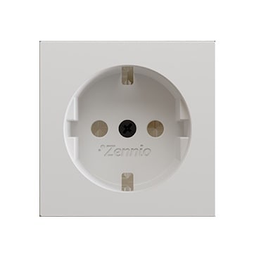 ZENNIO - ZS55. Schuko-Steckdosenabdeckung ohne Schrauben 55x55 mm - Weiß matt