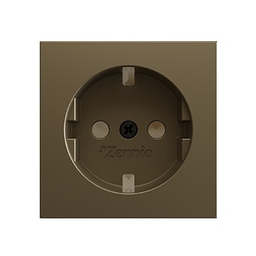 ZENNIO - ZS55. Schuko-Steckdosenabdeckung ohne Schrauben 55x55 mm - Champagne