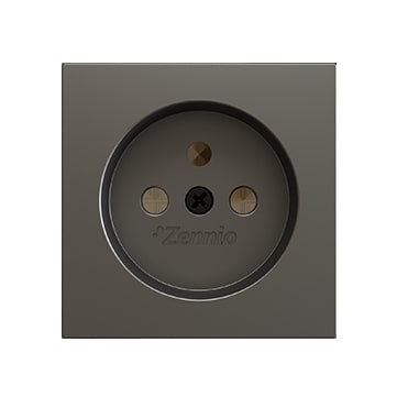 ZENNIO - ZS55. Französischer Steckdosenabdeckung ohne Schrauben 55x55 mm - Silber
