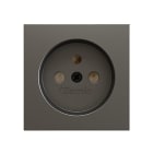 ZENNIO - ZS55. Französischer Steckdosenabdeckung ohne Schrauben 55x55 mm - Silber