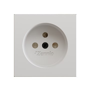 ZENNIO - ZS55. Französischer Steckdosenabdeckung ohne Schrauben 55x55 mm - Weiß matt